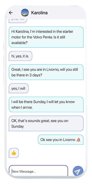 In-app chat between boaters