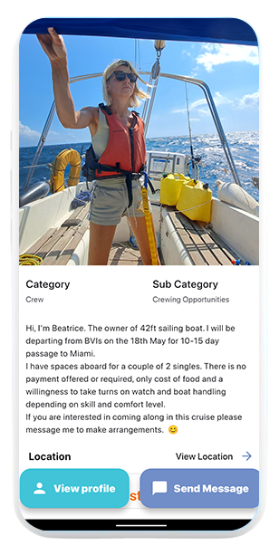 Close-up of marine spare parts posted on Sailorsbay to trade boat gear locally